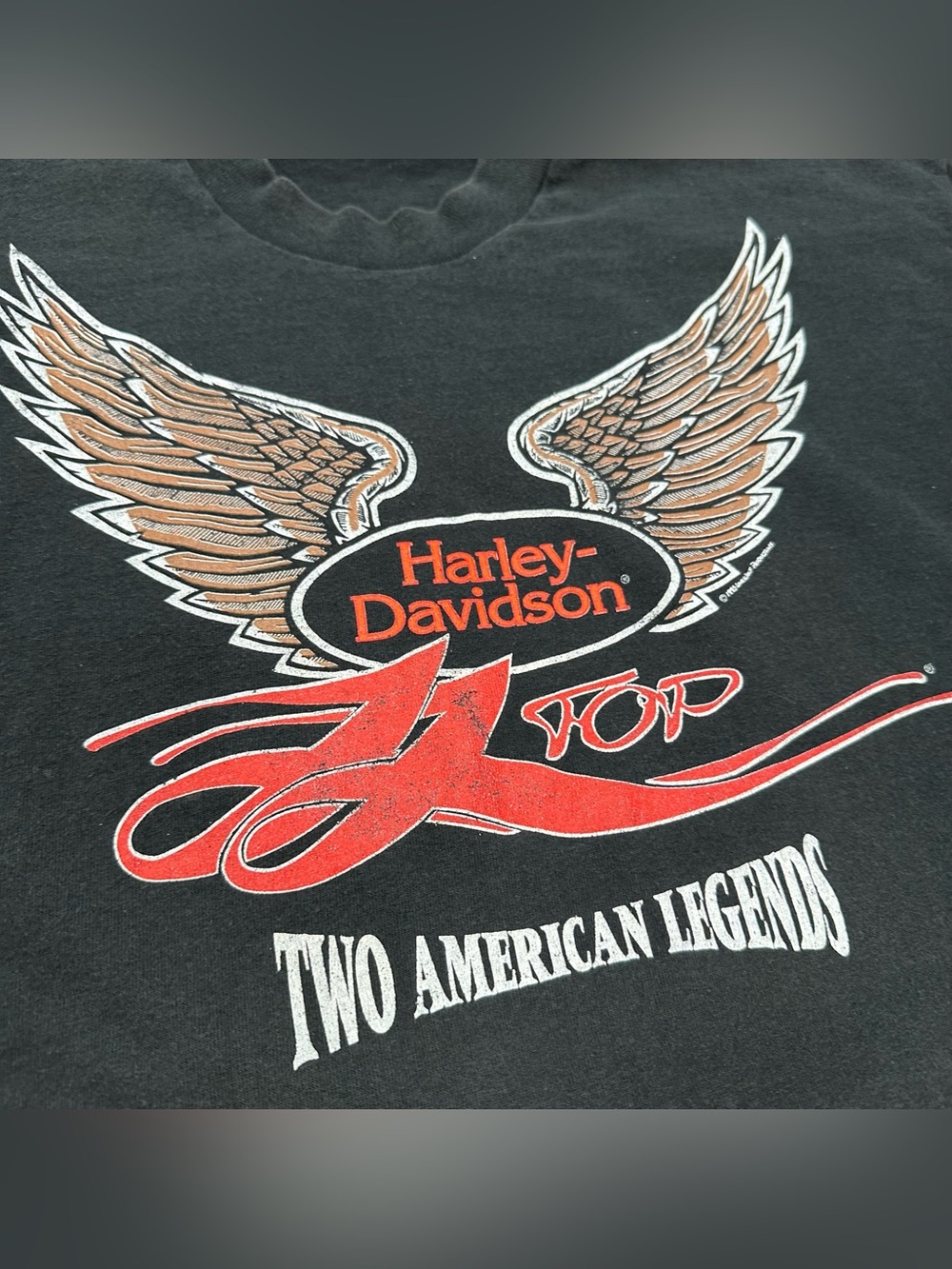 Vtg 1993 Harley Davidson ZZ Top Single Stitch Reunion Shirt USA Made, Black, XXL